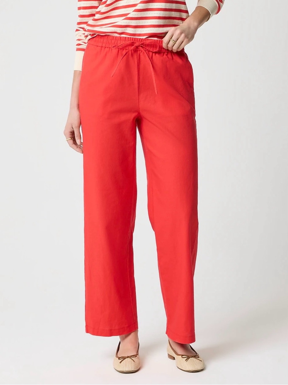 J. Crew Red Drawstring Lightweight Pants